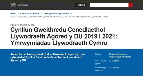 sgrinlun o ymrwymiadau Llywodraeth Cymru